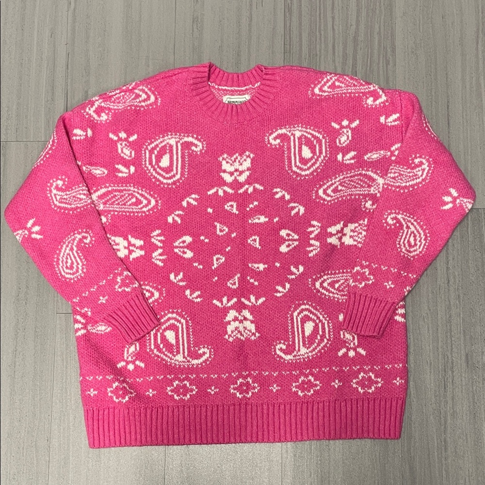 American Eagle Outfitters Pink Patterned Women's Sweater